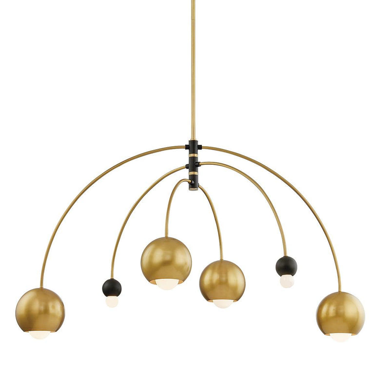 Lighting - Chandelier Willow 6 Light Chandelier // Aged Brass & Black 