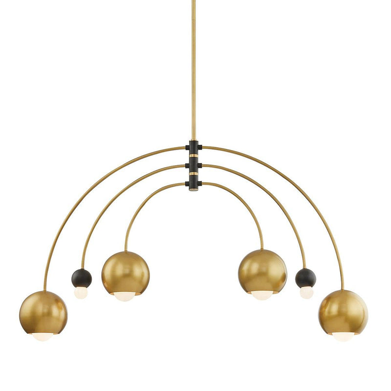 Lighting - Chandelier Willow 6 Light Chandelier // Aged Brass & Black 