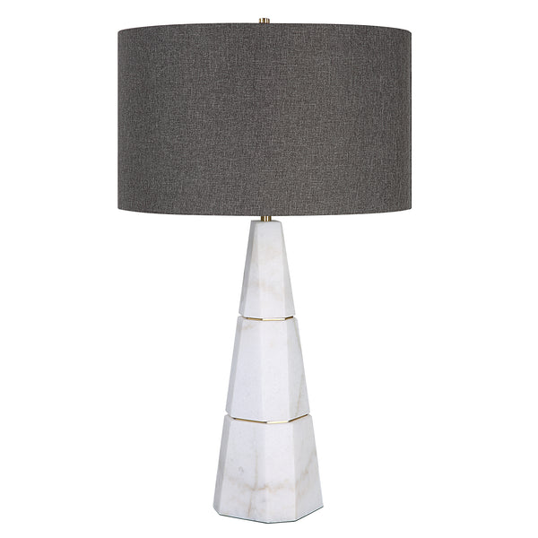 Lighting Citadel White Marble Table Lamp 