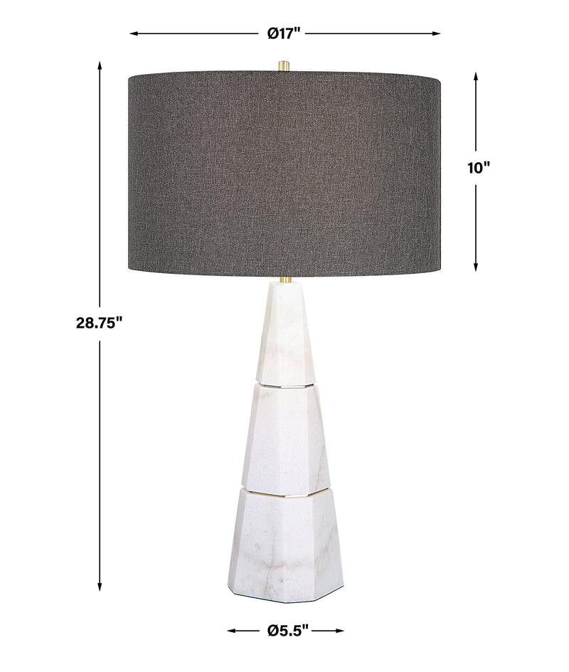 Lighting Citadel White Marble Table Lamp 