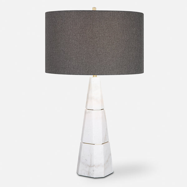Lighting Citadel White Marble Table Lamp 