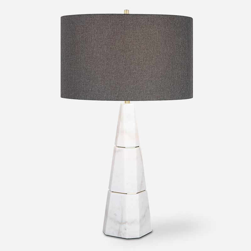 Lighting Citadel White Marble Table Lamp 