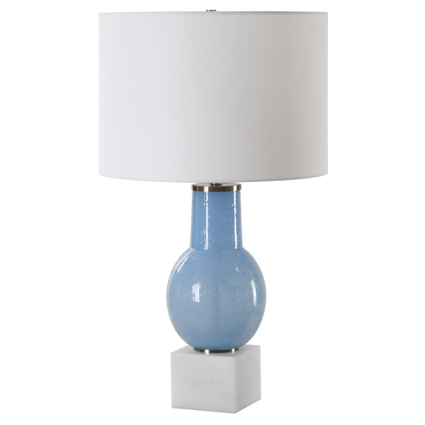 Lighting Clear Sky Blue Glass Table Lamp 