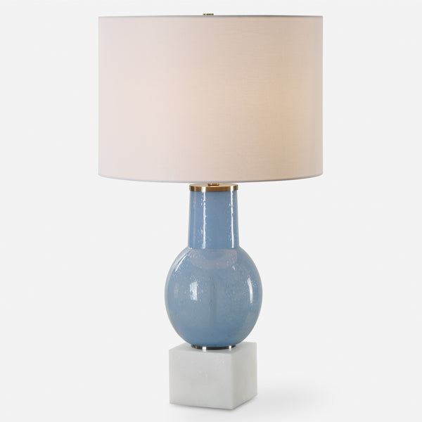 Lighting Clear Sky Blue Glass Table Lamp 