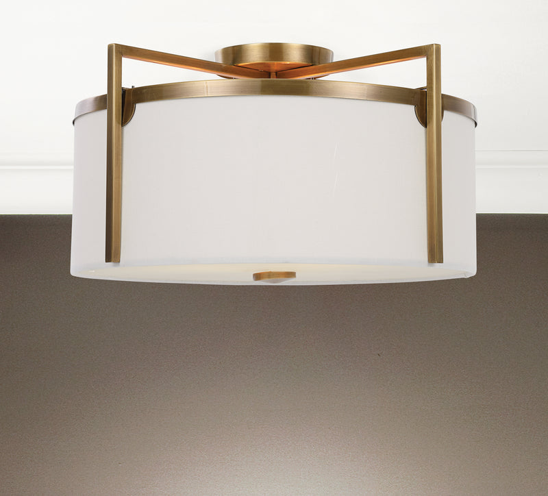 Lighting Colfax Brass 3 Light Semi Flush 