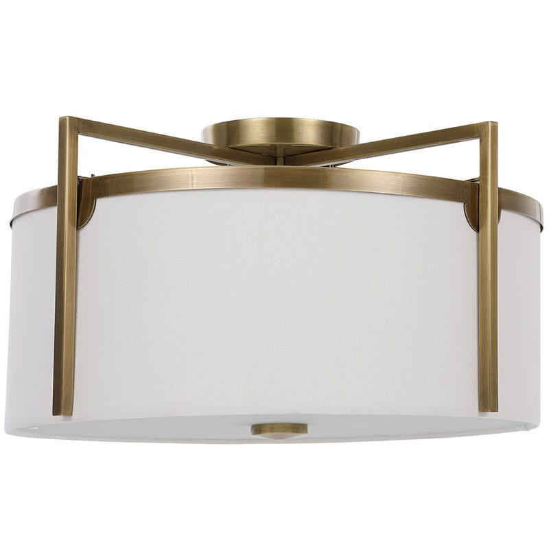 Lighting Colfax Brass 3 Light Semi Flush 