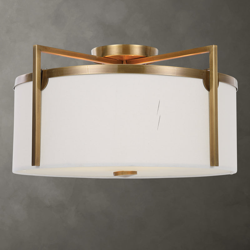 Lighting Colfax Brass 3 Light Semi Flush 