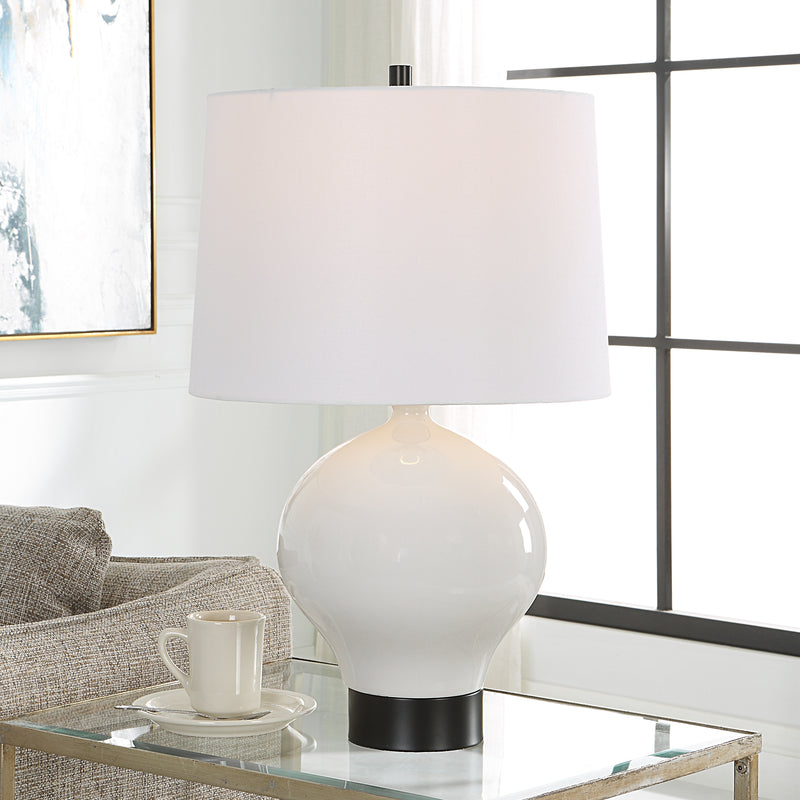 Lighting Collar Gloss White Table Lamp 