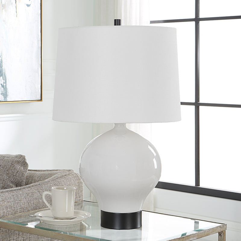 Lighting Collar Gloss White Table Lamp 