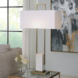 Lighting Column White Marble Table Lamp 