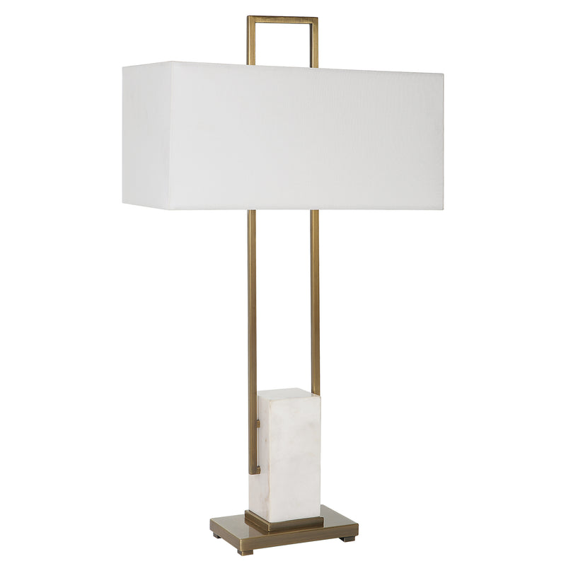 Lighting Column White Marble Table Lamp 
