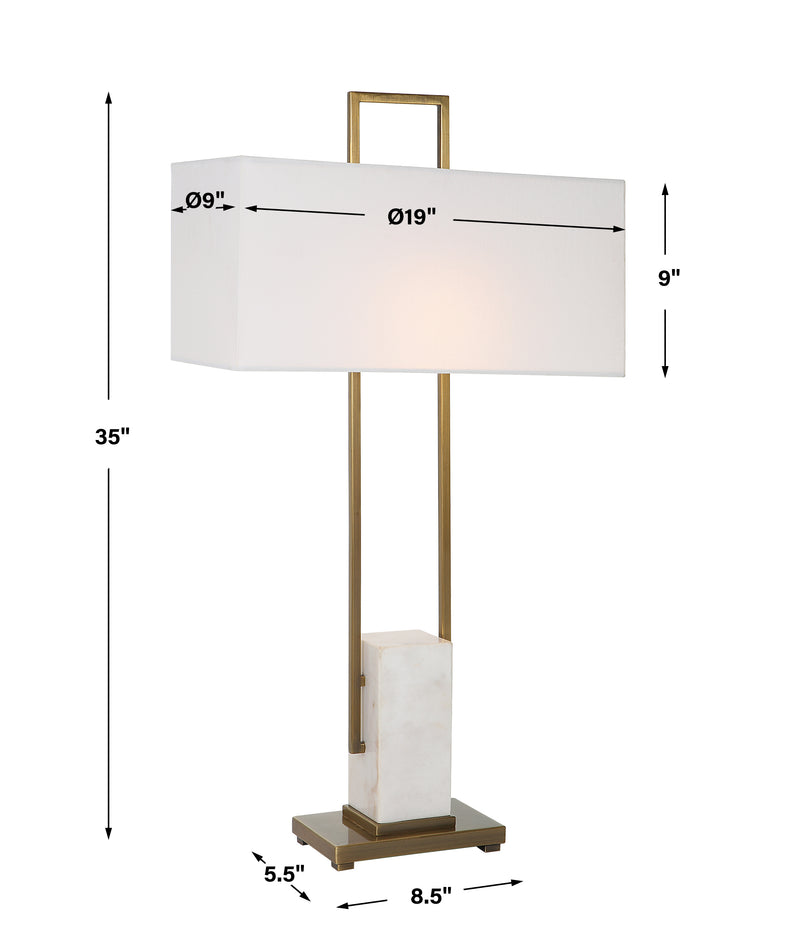 Lighting Column White Marble Table Lamp 
