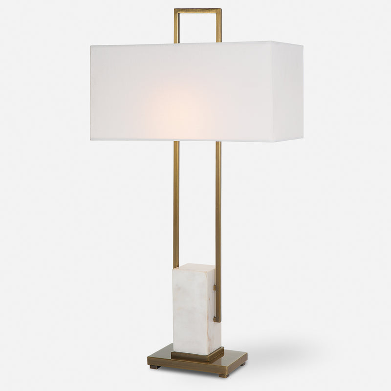 Lighting Column White Marble Table Lamp 