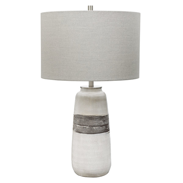 Lighting Comanche White Crackle Table Lamp 