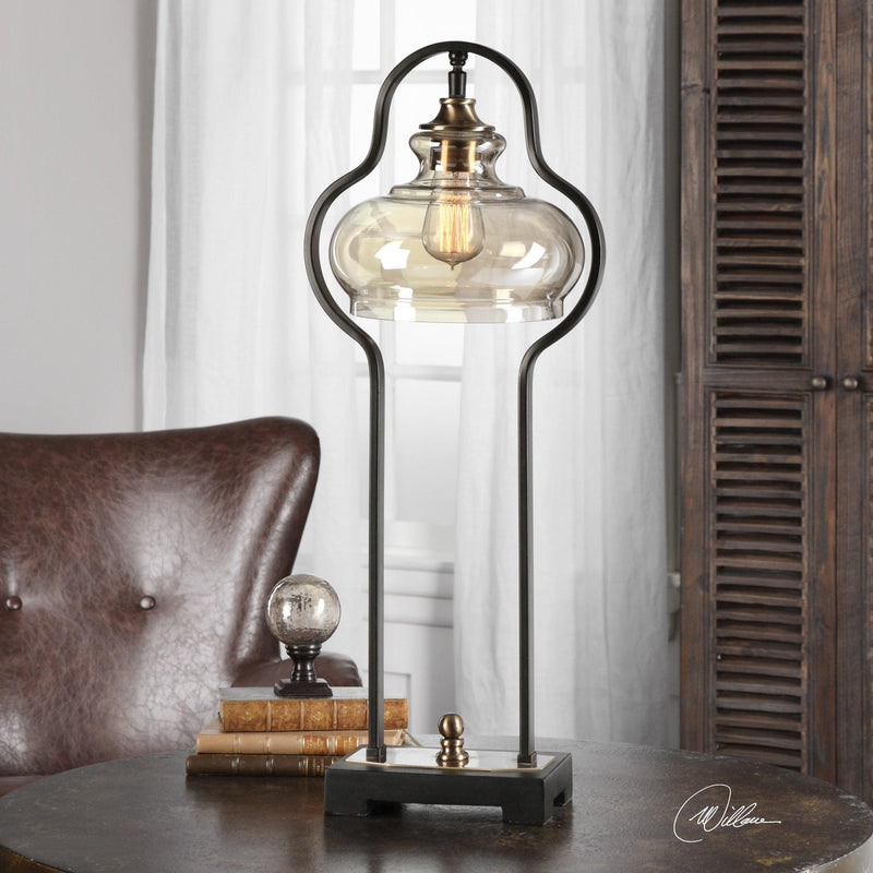 Lighting Cotulla Aged Black Desk Lamp 