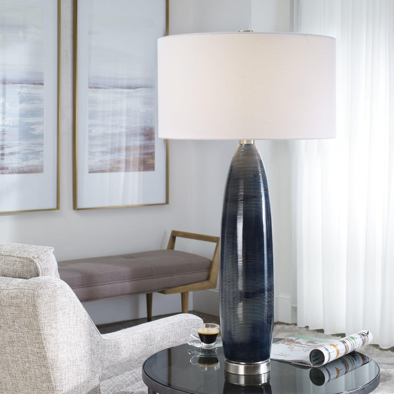 Lighting Cullen Blue Gray Table Lamp 