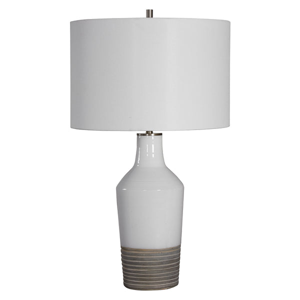 Lighting Dakota White Crackle Table Lamp 