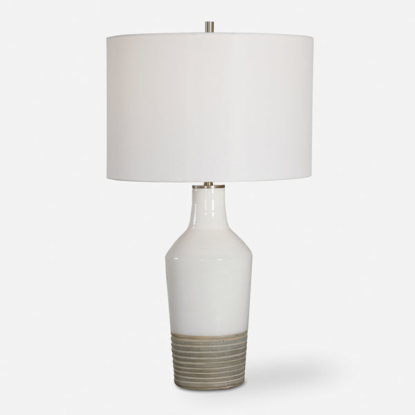 Lighting Dakota White Crackle Table Lamp 
