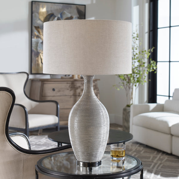 Lighting Dinah Gray Textured Table Lamp 
