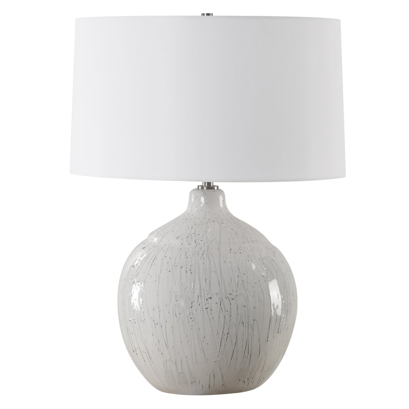 Lighting Dribble White Glaze Table Lamp 