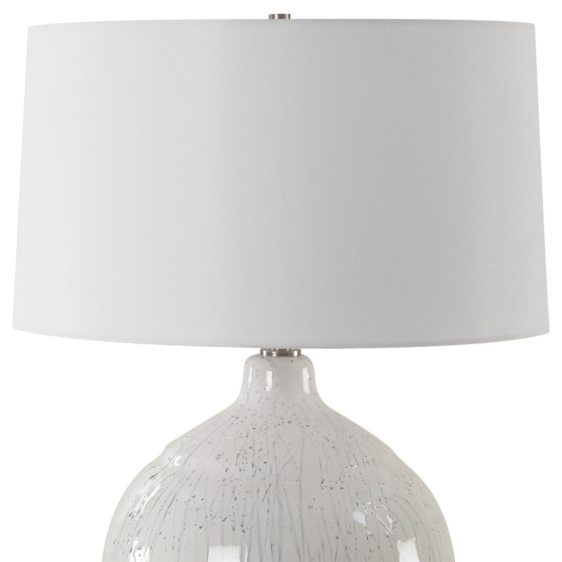Lighting Dribble White Glaze Table Lamp 
