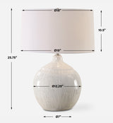 Lighting Dribble White Glaze Table Lamp 