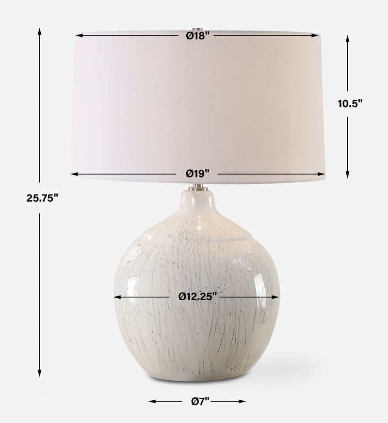 Lighting Dribble White Glaze Table Lamp 