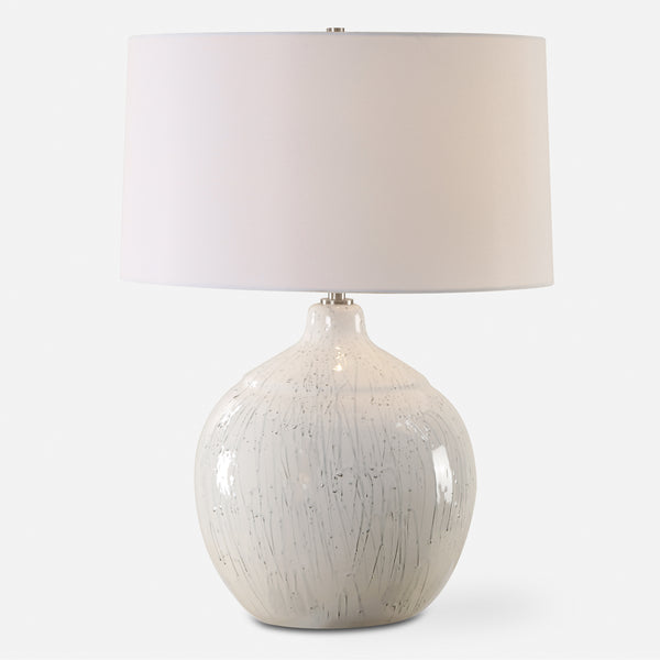 Lighting Dribble White Glaze Table Lamp 