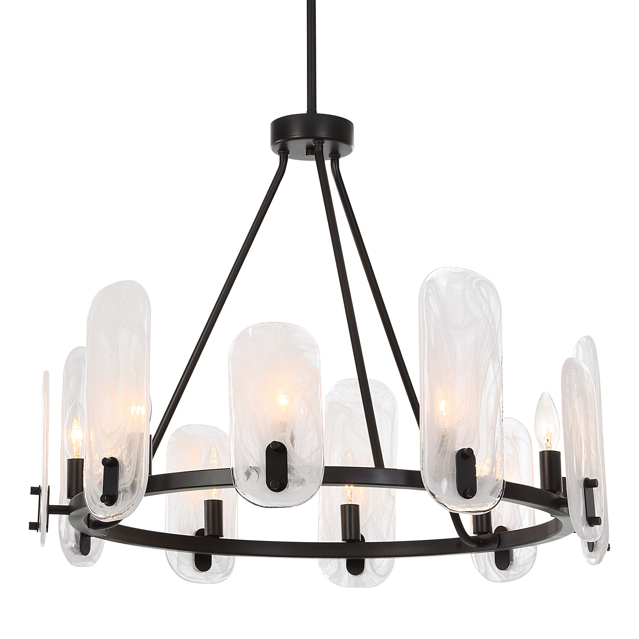 Lighting - Ellipse 10 Light Dark Bronze Chandelier