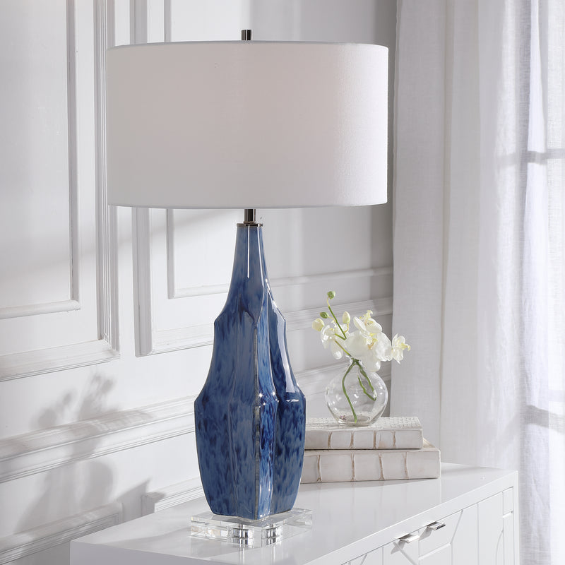 Lighting Everard Blue Table Lamp 