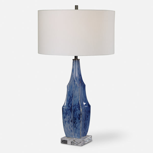 Lighting Everard Blue Table Lamp 