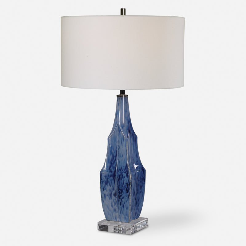 Lighting Everard Blue Table Lamp 