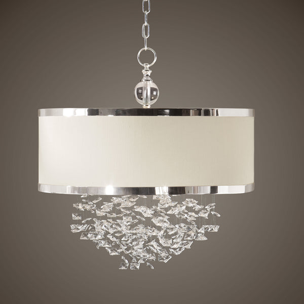Lighting Fascination 3 Light Silken Drum Pendant 