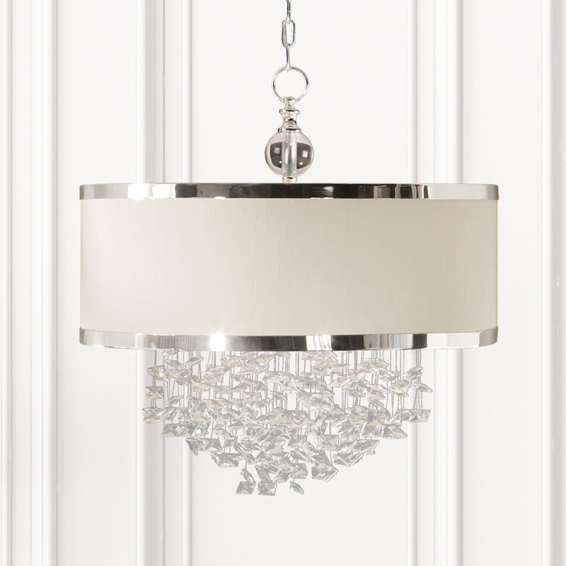 Lighting Fascination 3 Light Silken Drum Pendant 