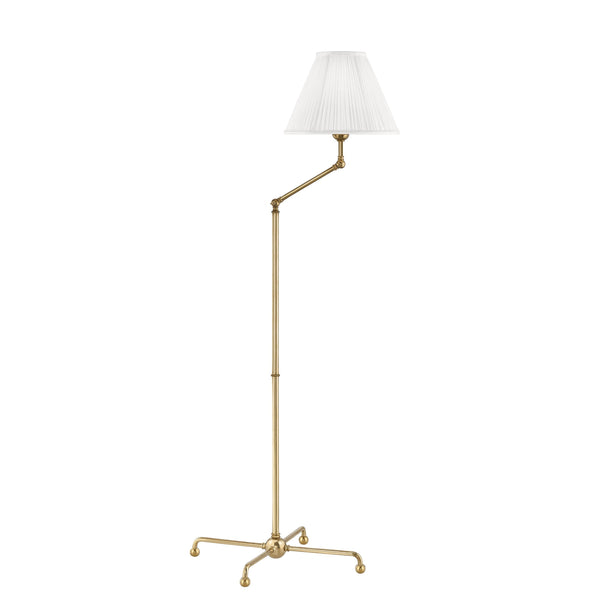 Lighting - Floor Lamp Classic No.1 1 Light Adjustable Floor Lamp // Aged Brass 