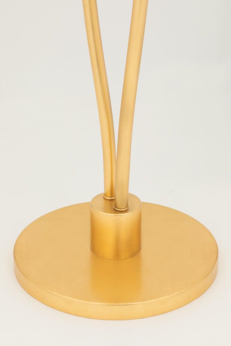 Lighting - Floor Lamp Frond 2 Light Floor Lamp // Gold Leaf & Textured On White Combo 
