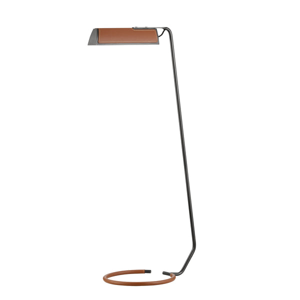 Lighting - Floor Lamp Holtsville 1 Light Floor Lamp with Saddle Leather // Old Bronze 