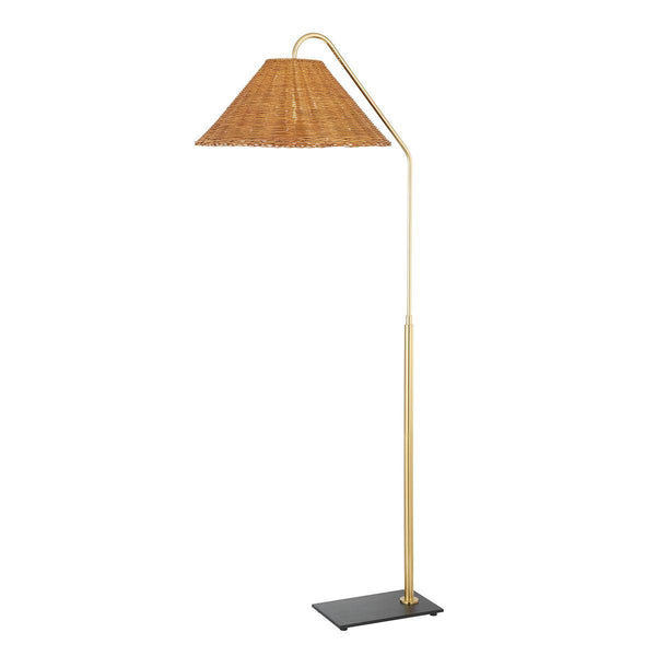 Lighting - Floor Lamp Lauren 1 Light Floor Lamp // Aged Brass & Textured Black Combo 