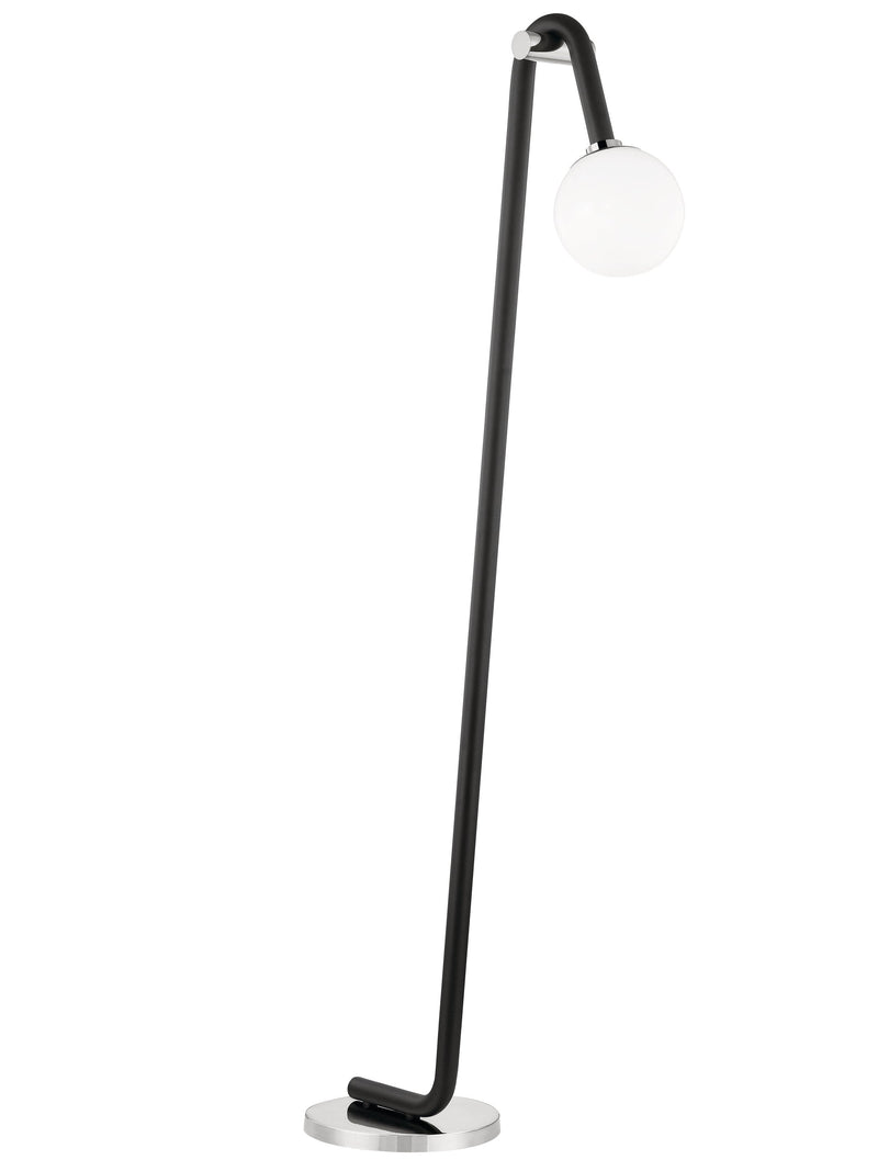 Lighting - Floor Lamp Whit 1 Light Floor Lamp // Polished Nickel & Black 