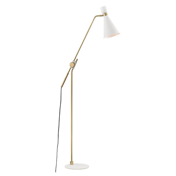 Lighting - Floor Lamp Willa 1 Light Floor Lamp // Aged Brass & Soft Off White 