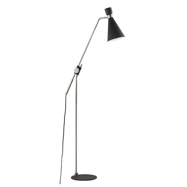 Lighting - Floor Lamp Willa 1 Light Floor Lamp // Polished Nickel & Black 