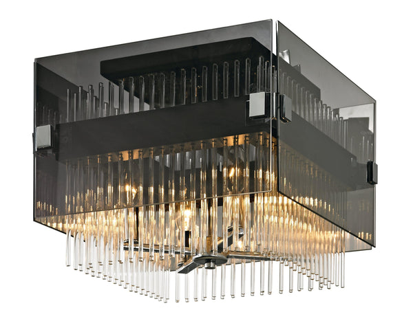 Lighting - Flush Mount Apollo 4 Light Ceiling Semi Flush // Dark Bronze Polished Chrome 