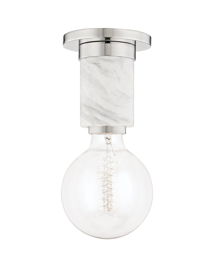 Lighting - Flush Mount Asime 1 Light Flush Mount // Polished Nickel 