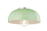 Lighting - Flush Mount Avery 1 Light Small Flush Mount // Polished Nickel & Mint 