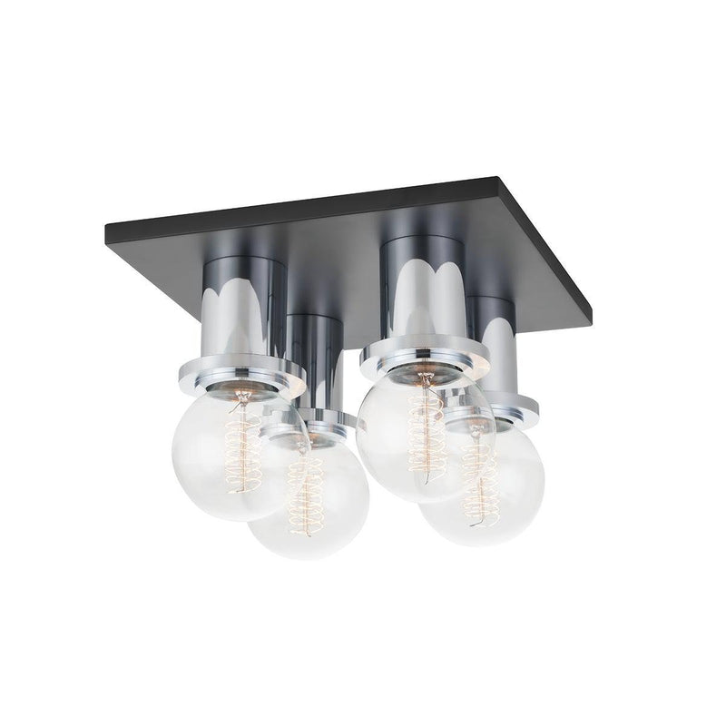 Lighting - Flush Mount Brandi 4 Light Flush Mount // Polished Chrome & Soft Black 