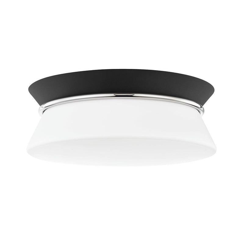 Lighting - Flush Mount Cath 2 Light Flush Mount // Polished Nickel & Black 