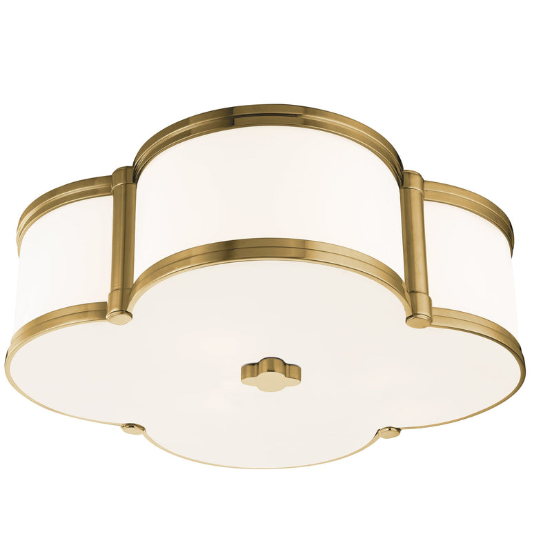 Lighting - Flush Mount Chandler 3 Light Flush Mount // Aged Brass 