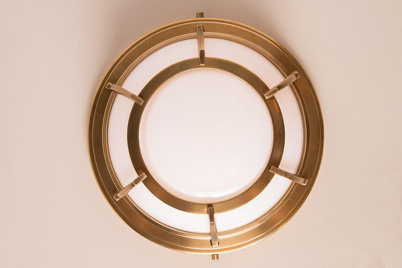 Lighting - Flush Mount Conrad 3 Light Flush Mount // Aged Brass 