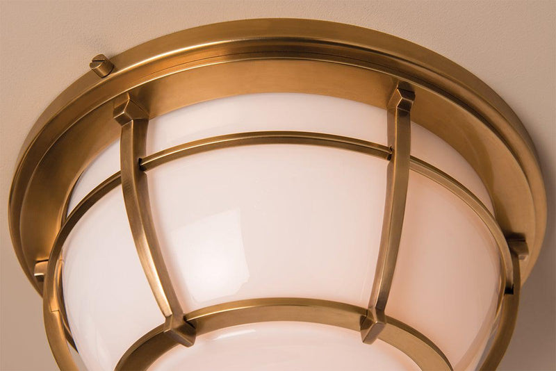 Lighting - Flush Mount Conrad 3 Light Flush Mount // Aged Brass 