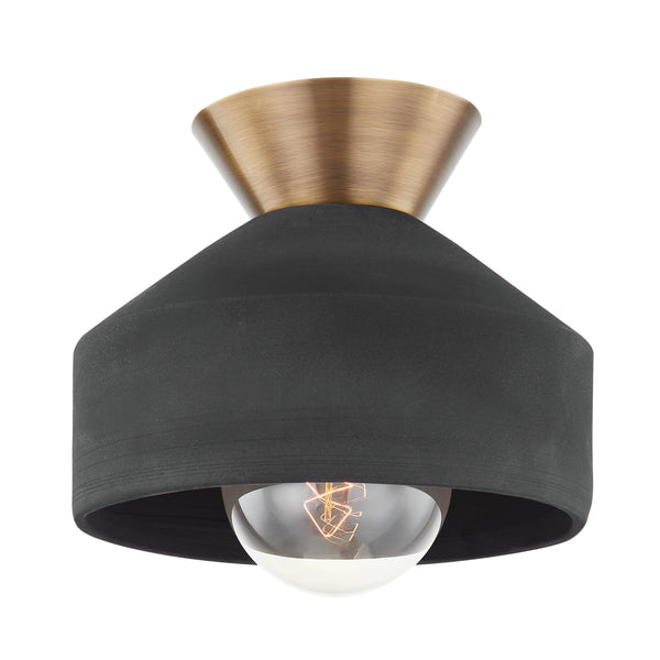 Lighting - Flush Mount Covina 1 Light Flush Mount // Patina Brass // Large 